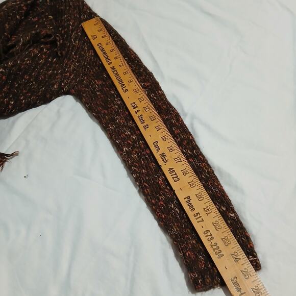 Per Una L Made in Italy Mohair/Wool plus blend Brown Speckled Cardigan Fringed - Picture 15 of 16